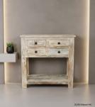 SOLID RECLAIMED TEAK WOOD SIDEBOARD W/ SHELF & 4 DRAWERS