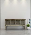 RECLAIMED WOOD & METAL MESH SIDEBOARD CONSOLE