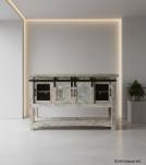 SOLID RECLAIMED TEAK WOOD SIDEBOARD W/ SLIDING DOORS & BOTTOM SHELF