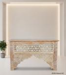 HAND CARVED SOLID WOOD CONSOLE TABLE