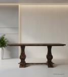 SOLID WOOD PEDESTAL DINING TABLE 