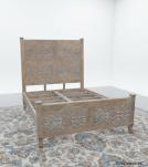 HAND CARVED WOODEN KING SIZE BED