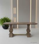 SOLID WOOD PEDESTAL DINING TABLE 