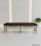 SOLID WOOD & UPHOLSTERED LEATHER BENCH