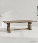 9' SOLID WOOD PEDESTAL DINING TABLE