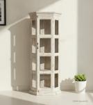 SOLID RECLAIMED TEAK WOOD & GLASS CORNER CABINET