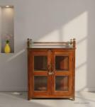 RECLAIMED TEAK WOOD + GLASS CABINET