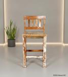 SOLID RECLAIMED TEAK WOOD COUNTER HEIGHT STOOL