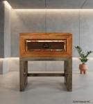 SOLID RECLAIMED TEAK WOOD & IRON NIGHTSTAND END TABLE W/ DRAWER