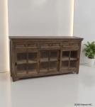 TRADITIONAL SOLID WOOD 3 DOOR SLIDERS WITH DRAWERS SIDEBOARD