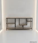 SOLID WOOD & IRON SHELVING UNIT