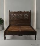 HAND CARVED SOLID WOOD QUEEN BED