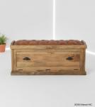 Wood Trunk w/ Upholstered Leather top