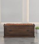Wood Trunk w/ Upholstered Leather top