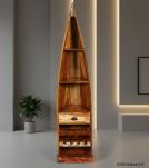 RECLAIMED WOOD BOAT NAUTICAL WINE RACK BOOKCASE W/ SHELVES