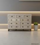 SOLID RECLAIMED TEAK WOOD 9 DRAWER DRESSER CHEST BUREAU SIDEBOARD