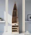 RECLAIMED WOOD BOAT NAUTICAL WINE RACK BOOKCASE W/ SHELVES