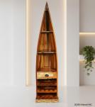 RECLAIMED WOOD BOAT NAUTICAL WINE RACK BOOKCASE W/ SHELVES