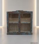 VINTAGE RECLAIMED TEAK & GLASS CABINET