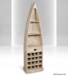 SOLID RECLAIMED TEAK BOAT WINE RACK W/ SHELVES