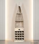 RECLAIMED WOOD BOAT NAUTICAL WINE RACK BOOKCASE W/ SHELVES
