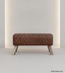 QUILTED GENUINE LEATHER STOOL BENCH