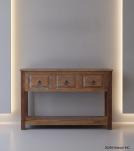 RECLAIMED TEAK CONSOLE TABLE WITH SHELF