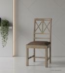 SOLID WOOD &  LEATHER CHAIR