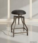ADJUSTABLE HEIGHT METAL & LEATHER STOOL