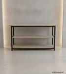 SOLID WOOD & IRON CONSOLE SHELVING UNIT