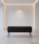 LEATHER & WOOD UPHOLSTERED BENCH