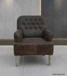 FULL HIDE LEATHER UPHOLSTERED CHAIR