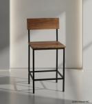 SOLID WOOD & IRON COUNTER STOOLS