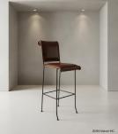 Leather & Iron Bar Stool Chair