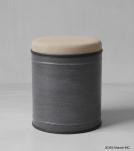 Round Upholstered Iron Stool