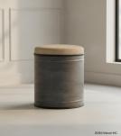 Round Upholstered Iron Stool