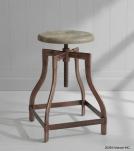 ADJUSTABLE HEIGHT METAL & WOOD STOOL
