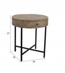 SOLID WOOD & IRON SIDE TABLE 