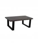 SOLID LIVE EDGE WOOD COFFEE TABLE W/ METAL BASE