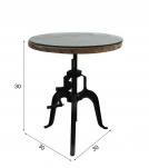Industrial Iron Crank Pub Table