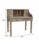SOLID WOOD WRITING DESK TABLE W/ ATTACHED ORGANIZER