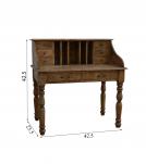 SOLID WOOD WRITING DESK TABLE W/ ATTACHED ORGANIZER