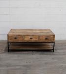 SOLID WOOD & IRON COFFEE TABLE