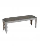 UPHOLSTERED CLOTH & SOLID WOOD BENCH