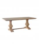 SOLID WOOD DINING TABLE W/ PEDESTAL BASE