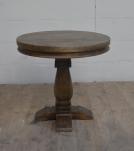 SOLID WOOD ROUND PEDESTAL END TABLE
