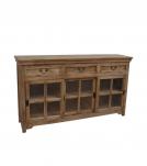TRADITIONAL SOLID WOOD 3 DOOR SLIDERS WITH DRAWERS SIDEBOARD