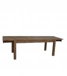 EXTENDABLE SOLID WOOD DINING TABLE W/ SELF-STORING EXTENSIONS