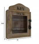 SOLID WOOD & GLASS KEY BOX