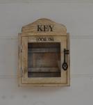 SOLID WOOD & GLASS KEY BOX